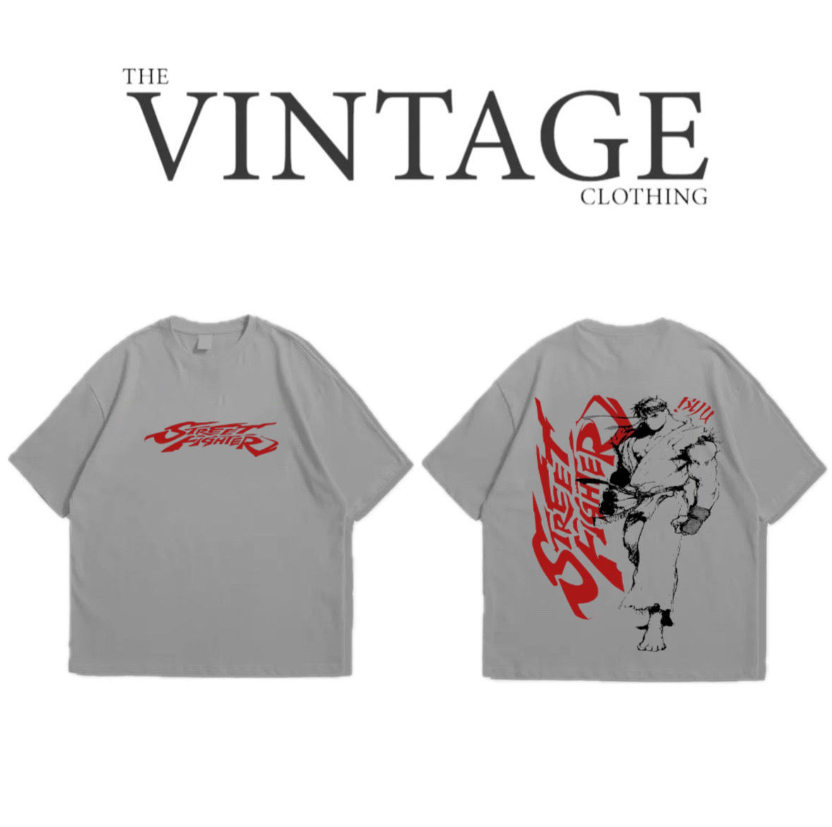 Streetfighter Oversized Dropshoulder Tee - DTF Printed Tshirt for Men and Women