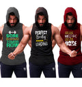 Pack of 3 Printed gym sleeveless hoodie sando tanks 002