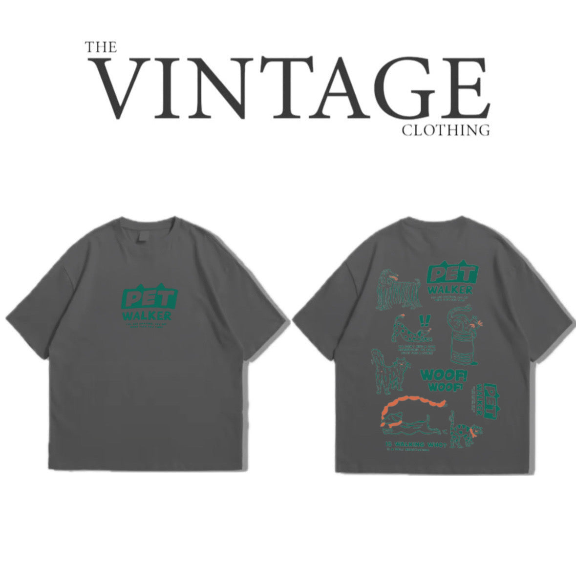 Pet Walker Oversized Dropshoulder Tee - DTF Printed Tshirt for Men and Women