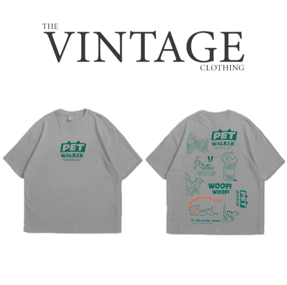 Pet Walker Oversized Dropshoulder Tee - DTF Printed Tshirt for Men and Women