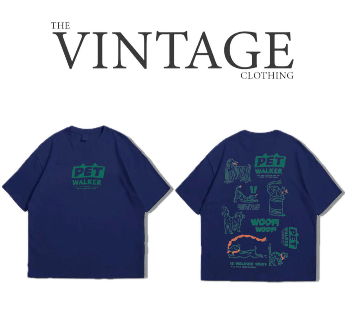 Pet Walker Oversized Dropshoulder Tee - DTF Printed Tshirt for Men and Women