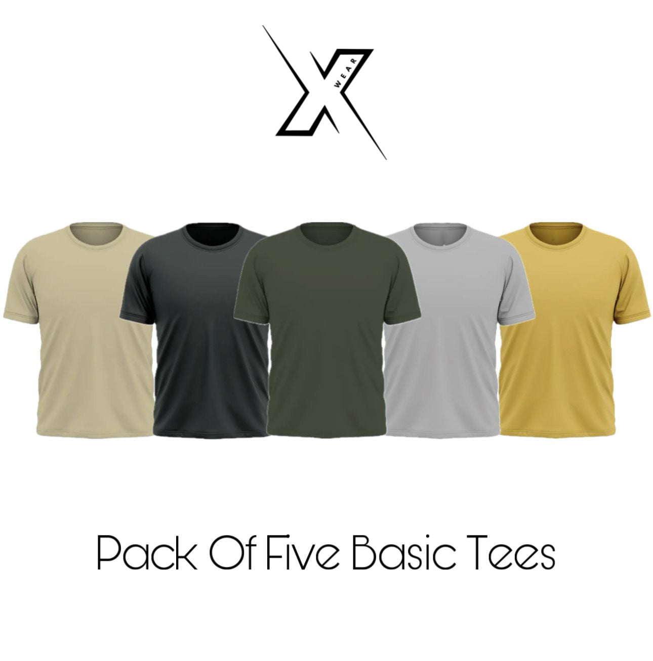 Pack of 5 Plain Half sleeves T-Shirt