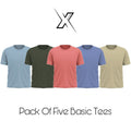 Pack of 5 Plain Half sleeves T-Shirt