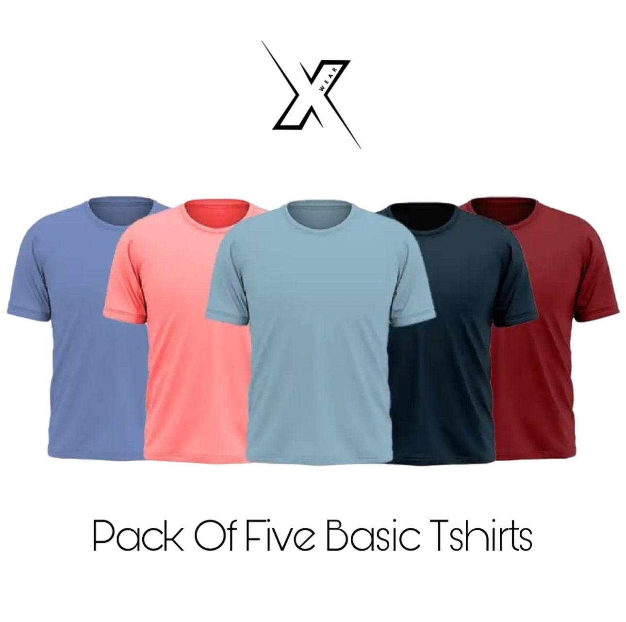 Pack of 5 Plain Half sleeves T-Shirt