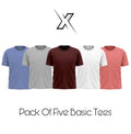 Pack of 5 Plain Half sleeves T-Shirt