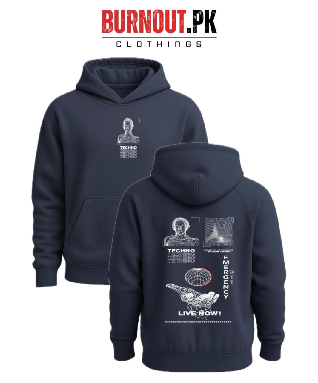Men’s Techno Digital Printed Hoodie